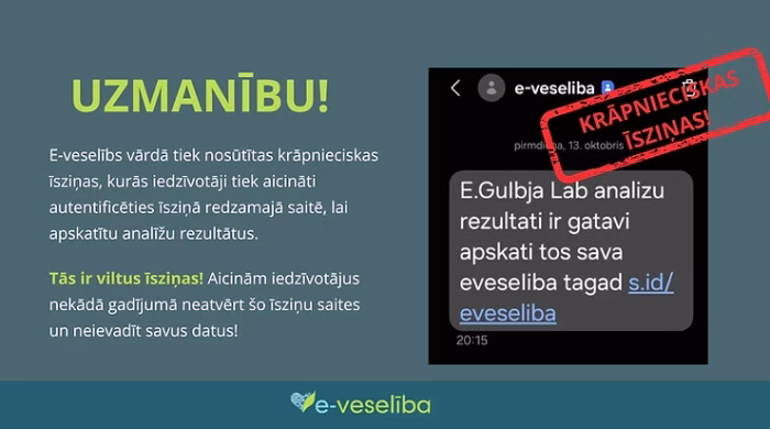 Krāpnieku sms un e-pasti E-veselības vārdā
